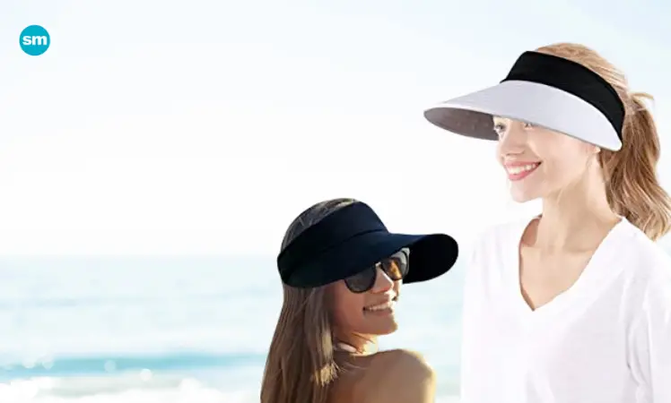 Large Brim Sun Visor with UV Protection for Women