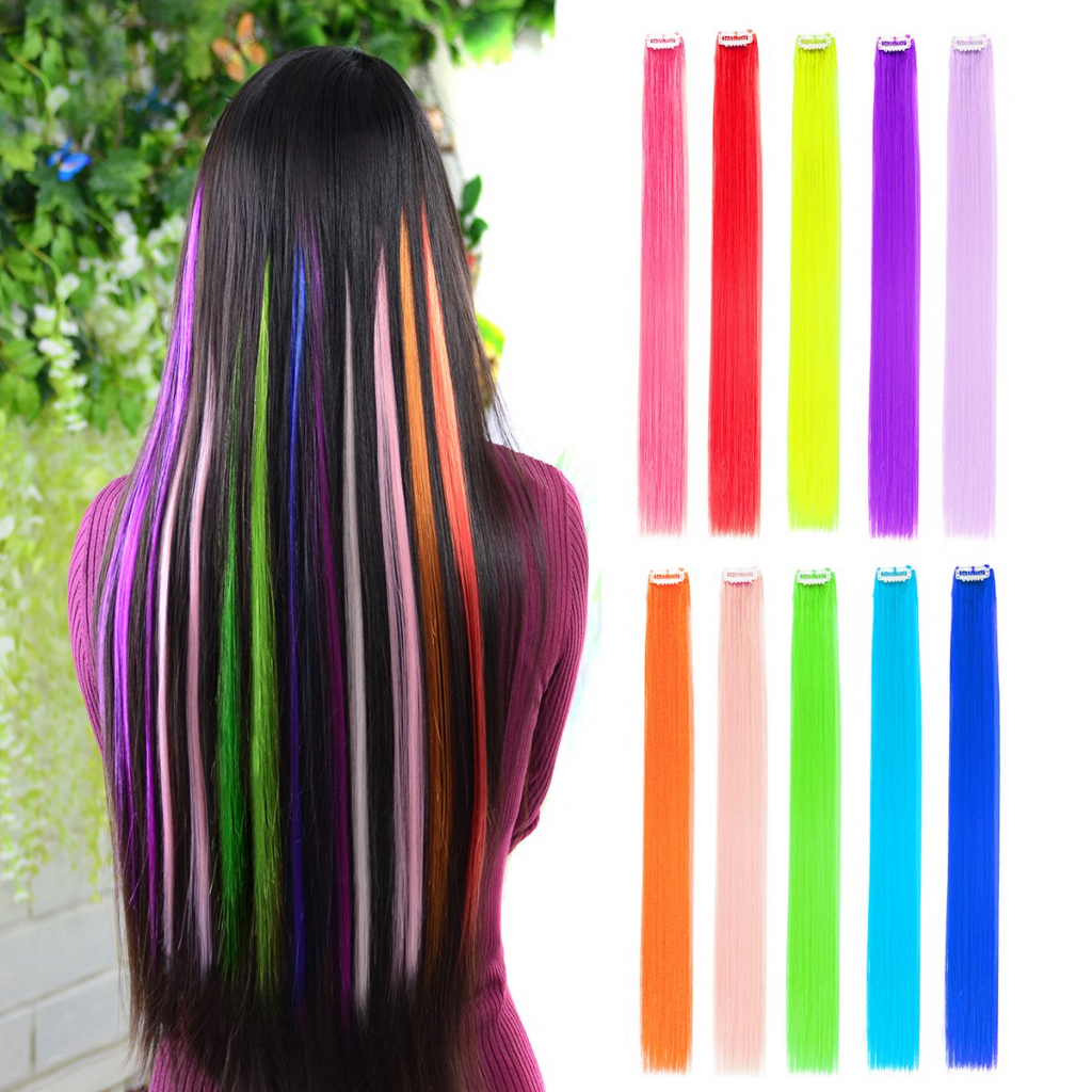 Colored Clip Hair Extensions