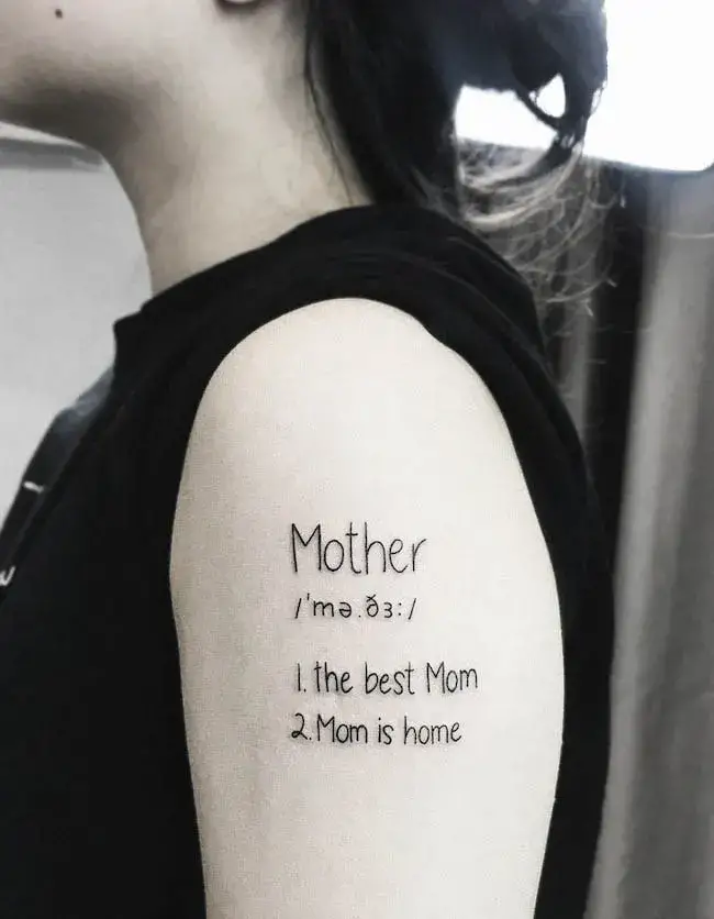 Meaningful words for First Child Tattoo Idea for Mom