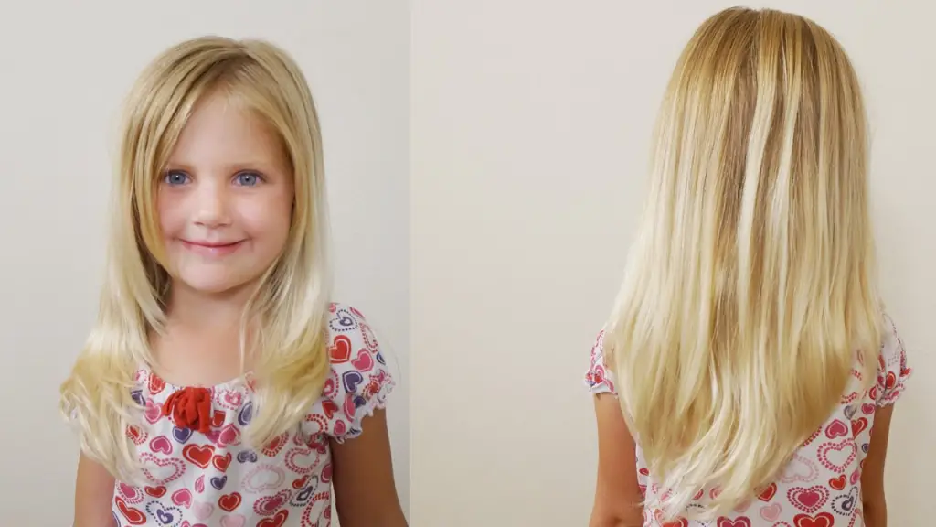 Medium Haircut with Layers of V-Cut for Little Girl