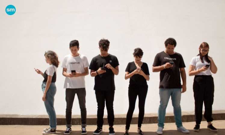 Teenagers on their Phones